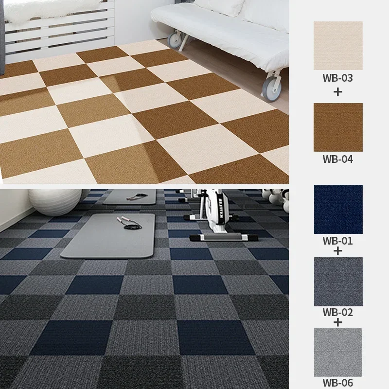 Self Adhesive Carpet Floor Tiles Sticker Square Rugs Peel and Stick Mat DIY Flooring for Kitchen Dining Room Bedroom Home Decor