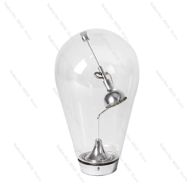 Nordic Design Glass Desk Lamp,Creative Individual Table Lamp for Bedroom or Study,Artistic Atmosphere Lighting,Minimalist Home
