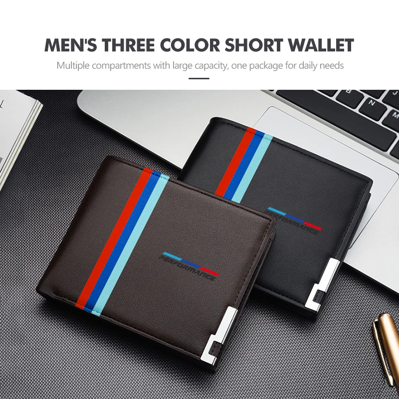 Car Men Wallet Leather Short Card Holder Business Purse For BMW 1 2 3 5 7 Series X1 X2 X3 X4 X5 X6 G20 G30 G11 G12