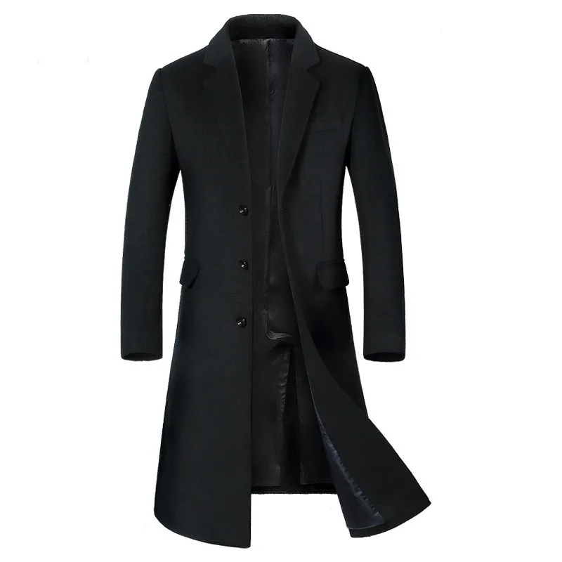Autumn And Winter New British Men's Woolen Coat Men's Clothing Medium And Long Wool Woolen Coat