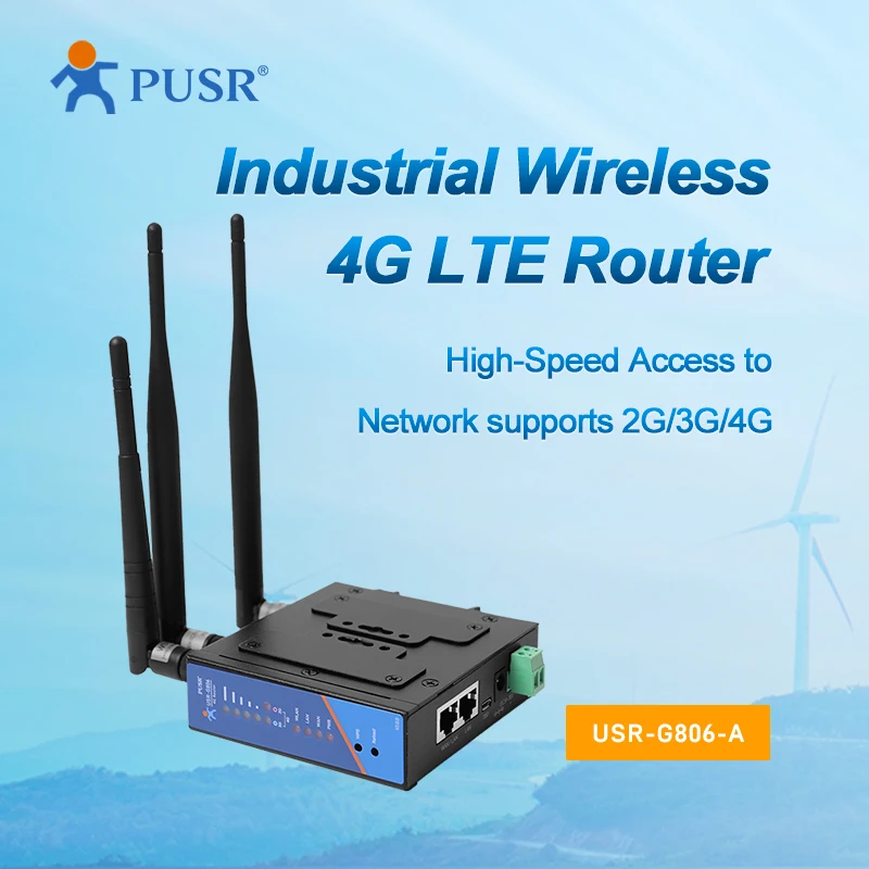 USR-G806-A نسخة أمريكا الشمالية جهاز توجيه LTE صناعي 3G/4G مع PTCRB &ATT يدعم OpenVPN