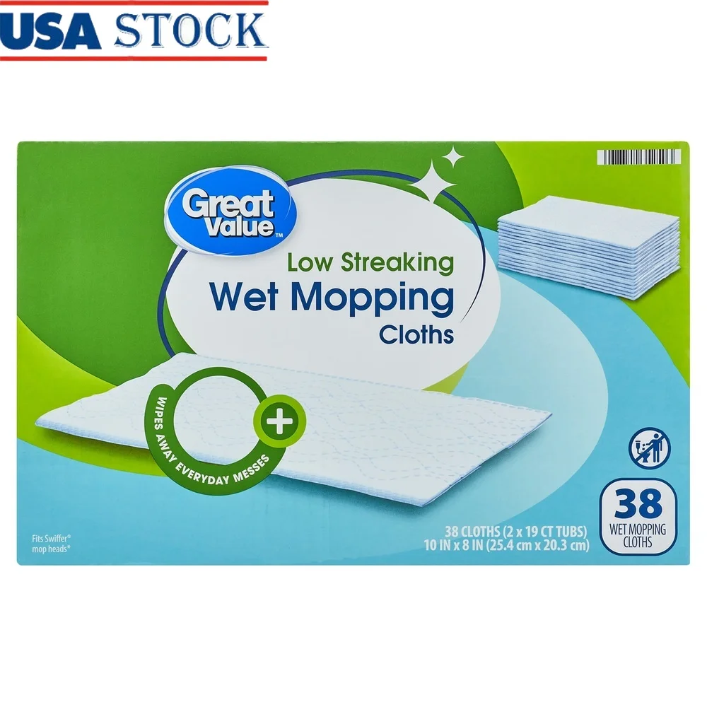 

Салфетки для влажной уборки с низким потоком, 38 шт., совместимые с Swiffer, средство для быстрой очистки, твердая деревянная плитка, виниловые ламинатные поверхности