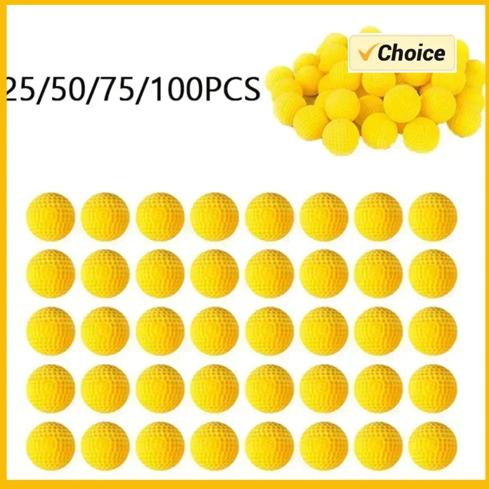 H25/50/75/100 قطعة بولي PU الأصفر رصاصة اللعب بندقية حریف عبوة السهام الرصاص المستديرة مسدس لعبة الكرة نبال للعب بندقية حریف أبولو زيوس بندقية #1