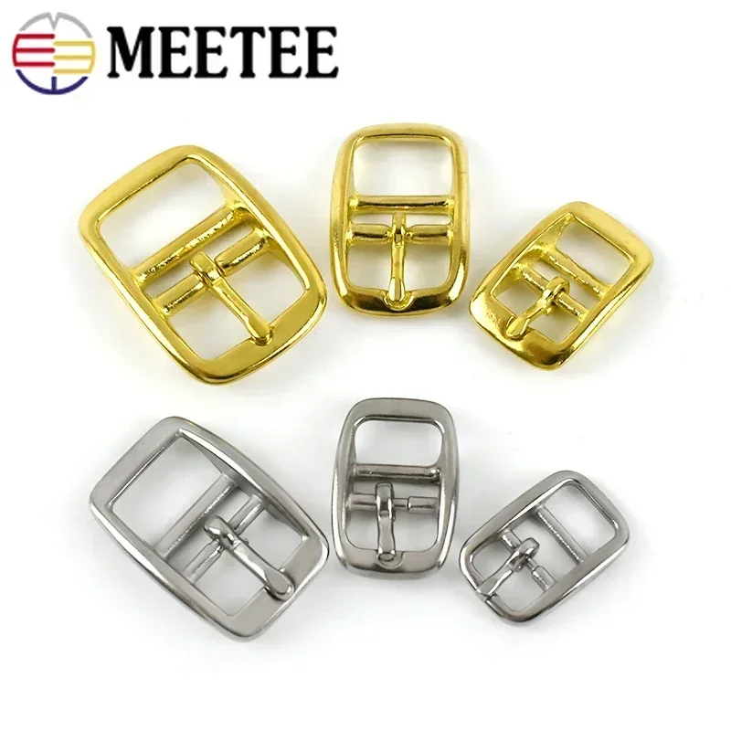 2/5Pcs 13-26mm Stainless Steel Pure Copper Belt Buckle Metal Pin Buckles Bags Strap Adjustment Hook DIY Decor Sliders Accessory