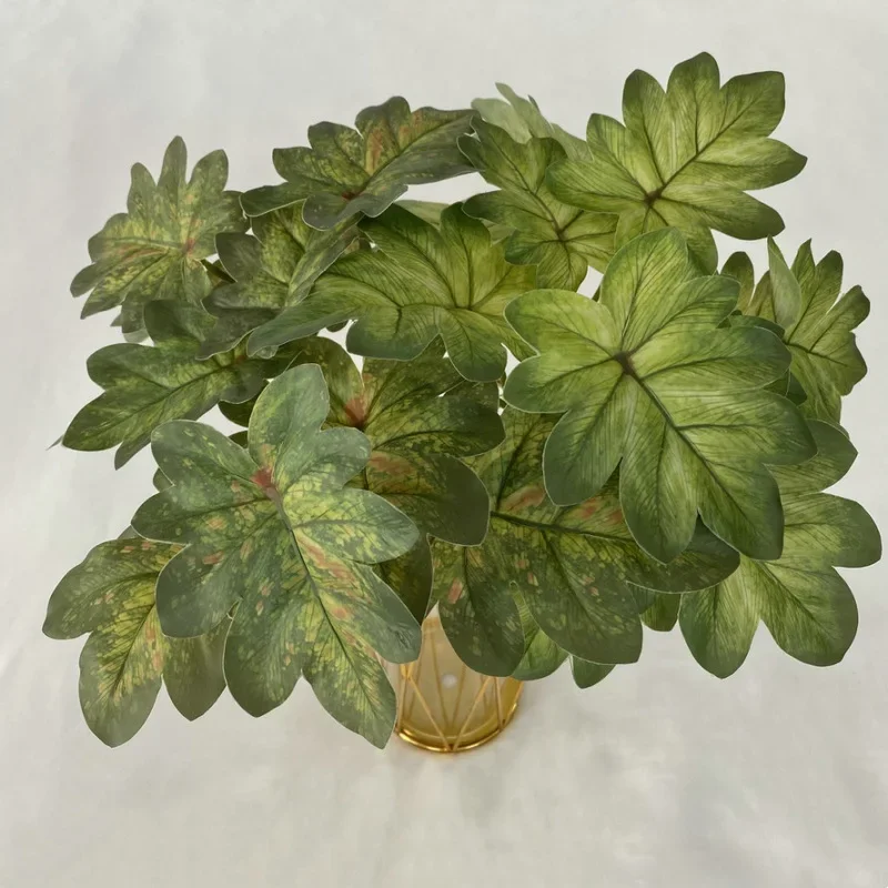 Artificial Green Plants Plastic Begonia Turtle Back Bamboo Apple Leaves Home Living Room Decoration 3D Printing Simulation Plant