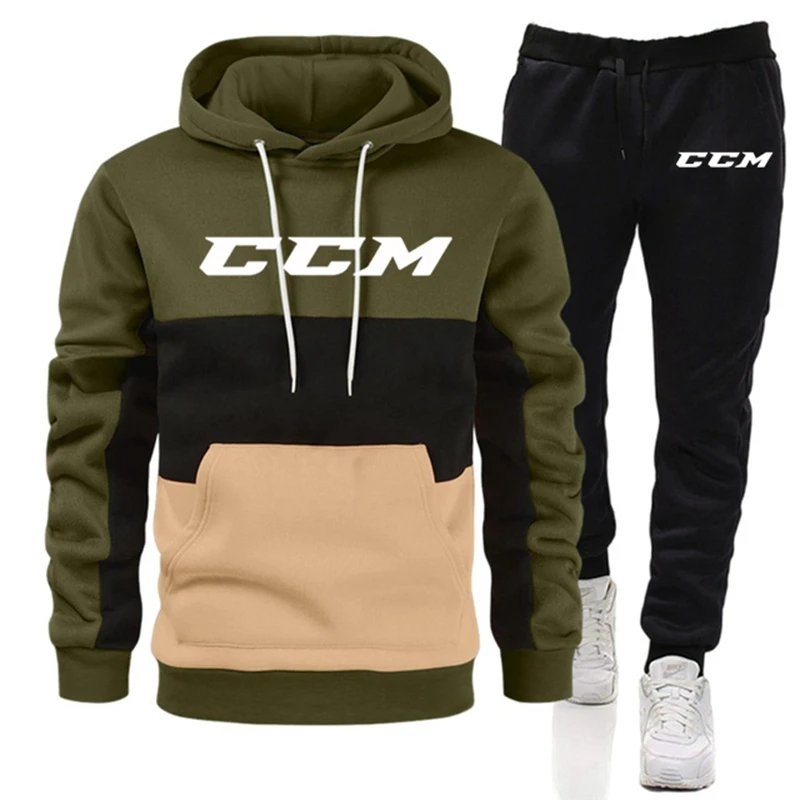 2023 Men\'s Tracksuit hooded sweatshirt and jogging pants High quality CCM everyday casual sports hooded sweatshirt jogger