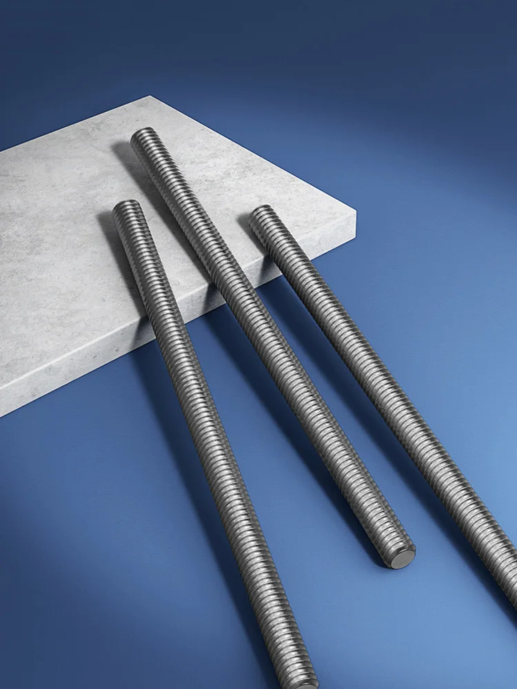 M3 M4 M5 Threaded Rod 16-200mm Thread Lead Screw for Anchor Bolts Clamps Hangers Fastener 304 Stainless Steel Fully Threaded Bar