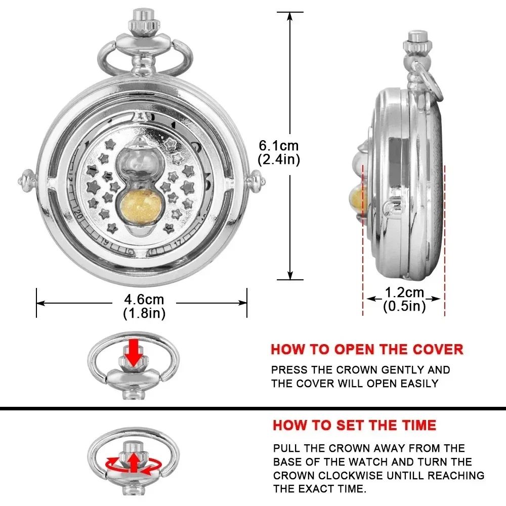 خمر ستار الساعة الرملية النساء الرجال ساعة جيب كوارتز قلادة قلادة ساعة هدية للأطفال ساعة Reloj Hombre