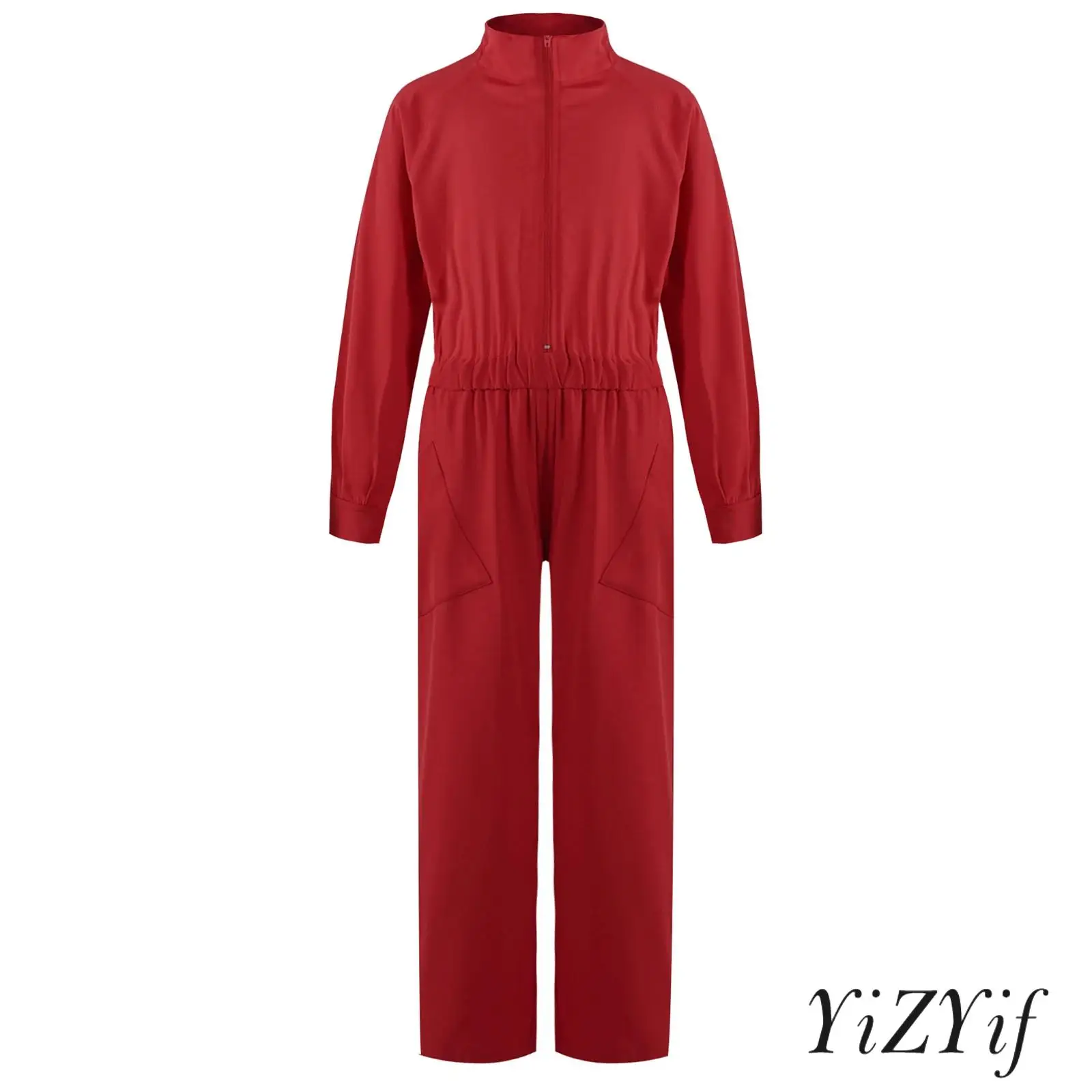

Girls Boys Coverall Jumpsuit Flight Suit Elastic Waist Rompers Long Cargo Pants Elastic Waist Zipper Rompers Carnival Dress Up