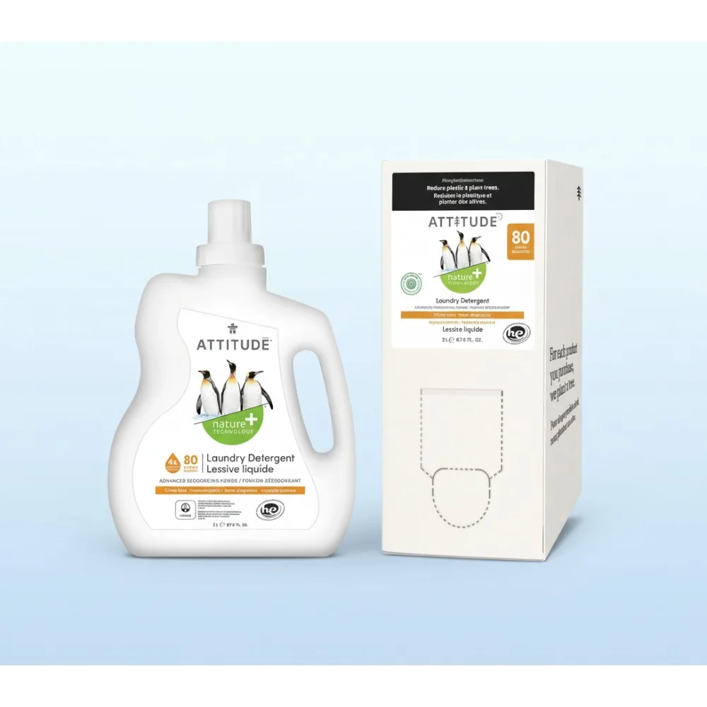 

Plant-Based Laundry Detergent, Vegan & Cruelty-Free, HE Compatible, Citrus Scent, 80 Loads + Refill Bundle
