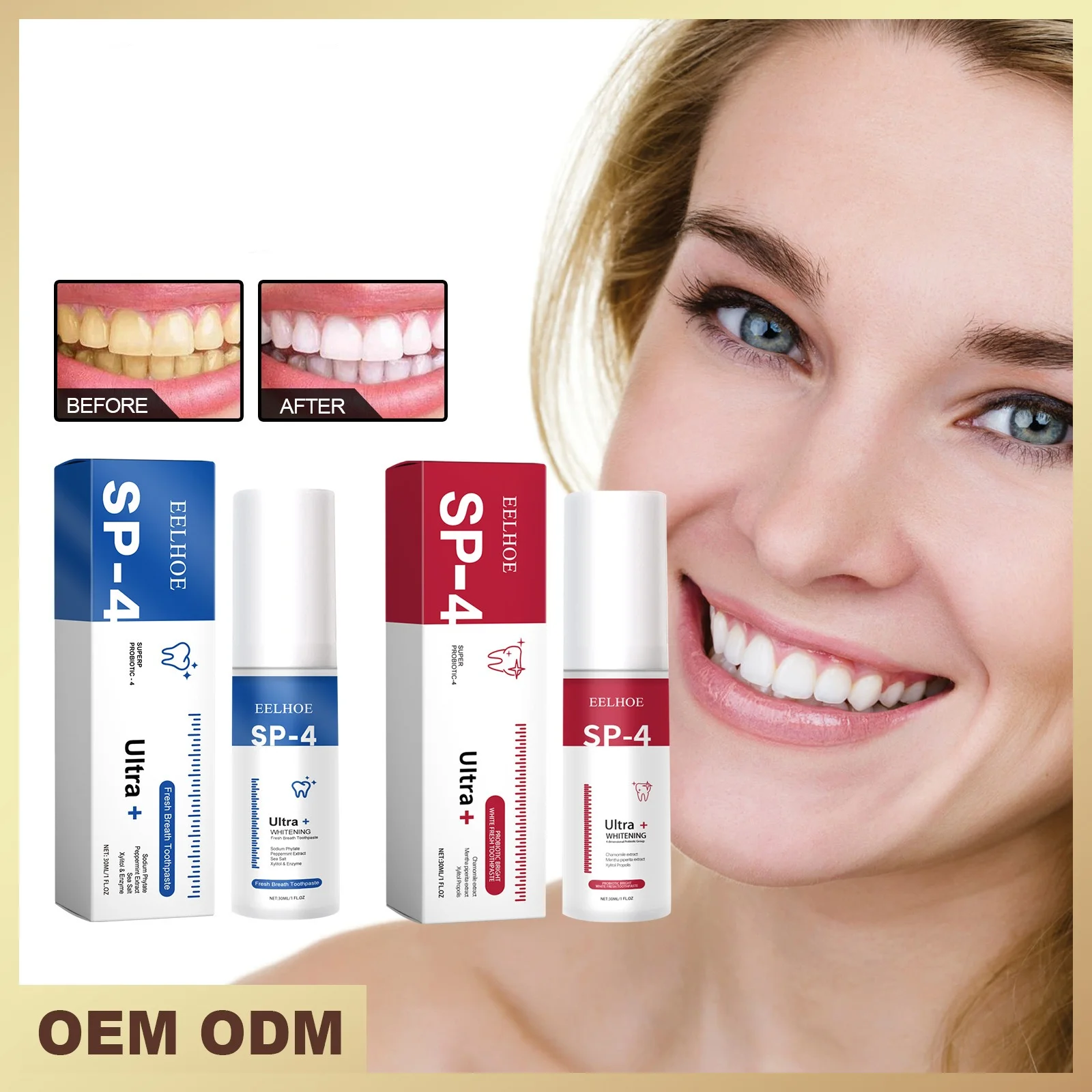 

Sp4 Probiotic Whitening Toothpaste Dental Cleaning Teeth Removes Stains Tartar Removal Fresh Breath Tooth Gum Repair Care