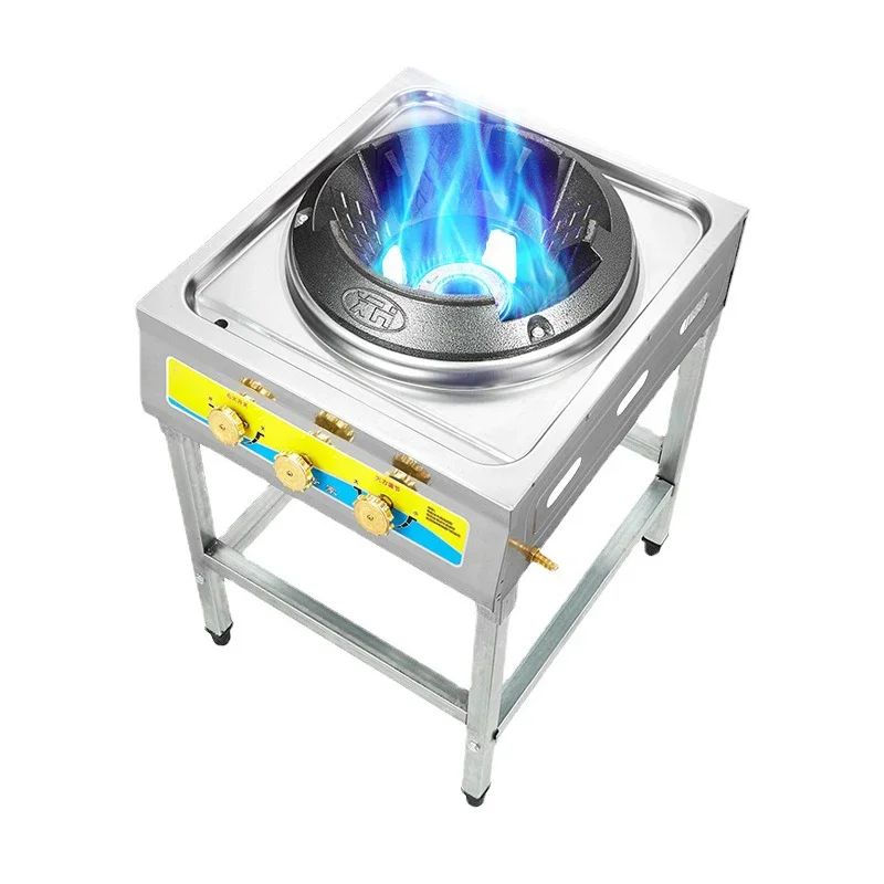 42KW Fire Stove Commercial Single Medium High Pressure Frying Anti-blocking Mute Energy Saving Stove Gas Cooker with Oven