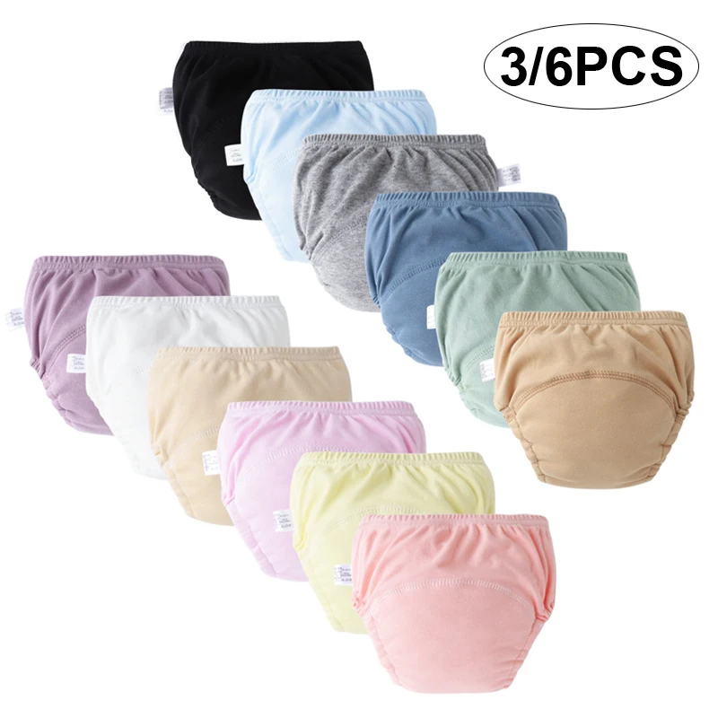 

3/6Pcs Baby Diaper Training Pants for Girls Boys Kids Underwear Washable Infant Cloth Diaper Reusable Nappies Toddler Shorts