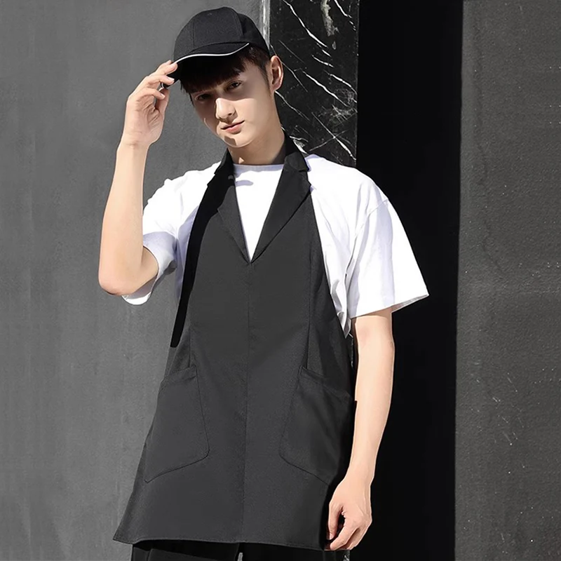 

Kitchen Cooking Restaurant BBQ Painting Crafting Apron With 2 Pocket Professional Men Women Service Bib For Gardening Chef Work