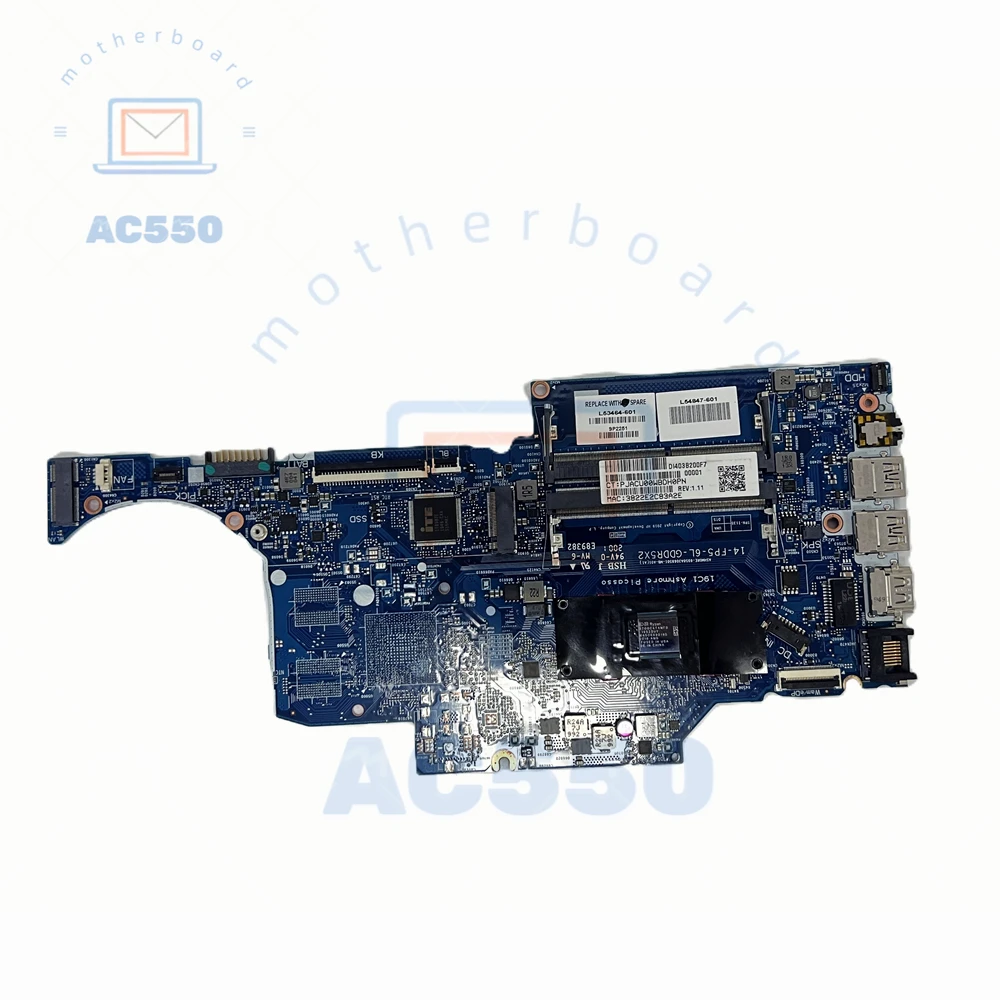 

Laptop motherboard L53464-001 6050A3068501 For HP 14-DK 14S-DK with YM3700 Fully tested, works perfectly