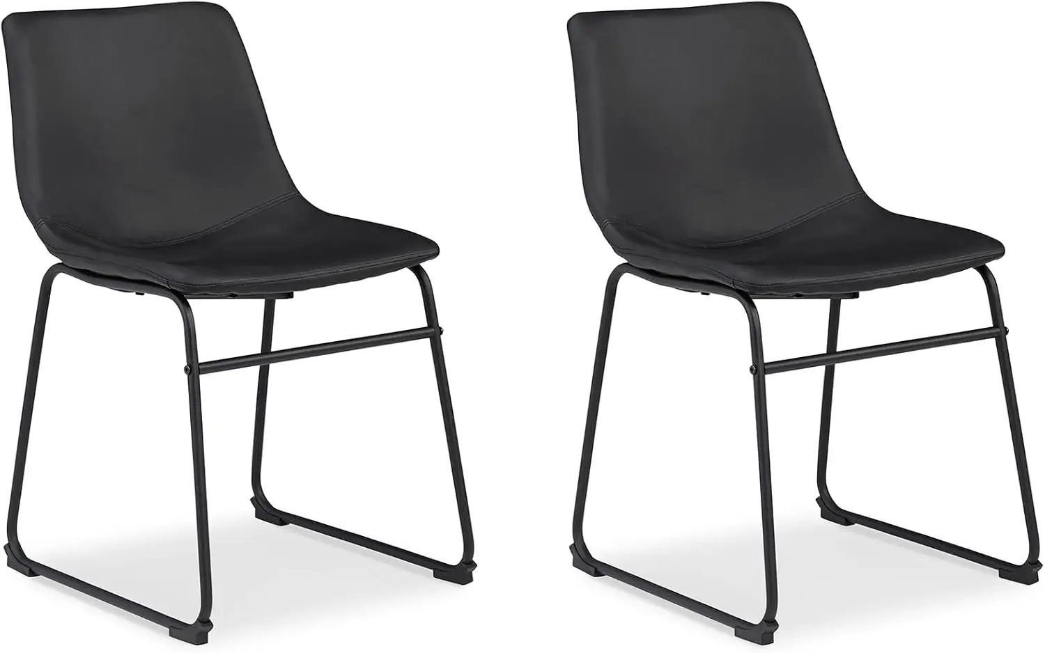 

Design by Ashley Centiar Mid Century Dining Room Bucket Chair, 2 Count, Black