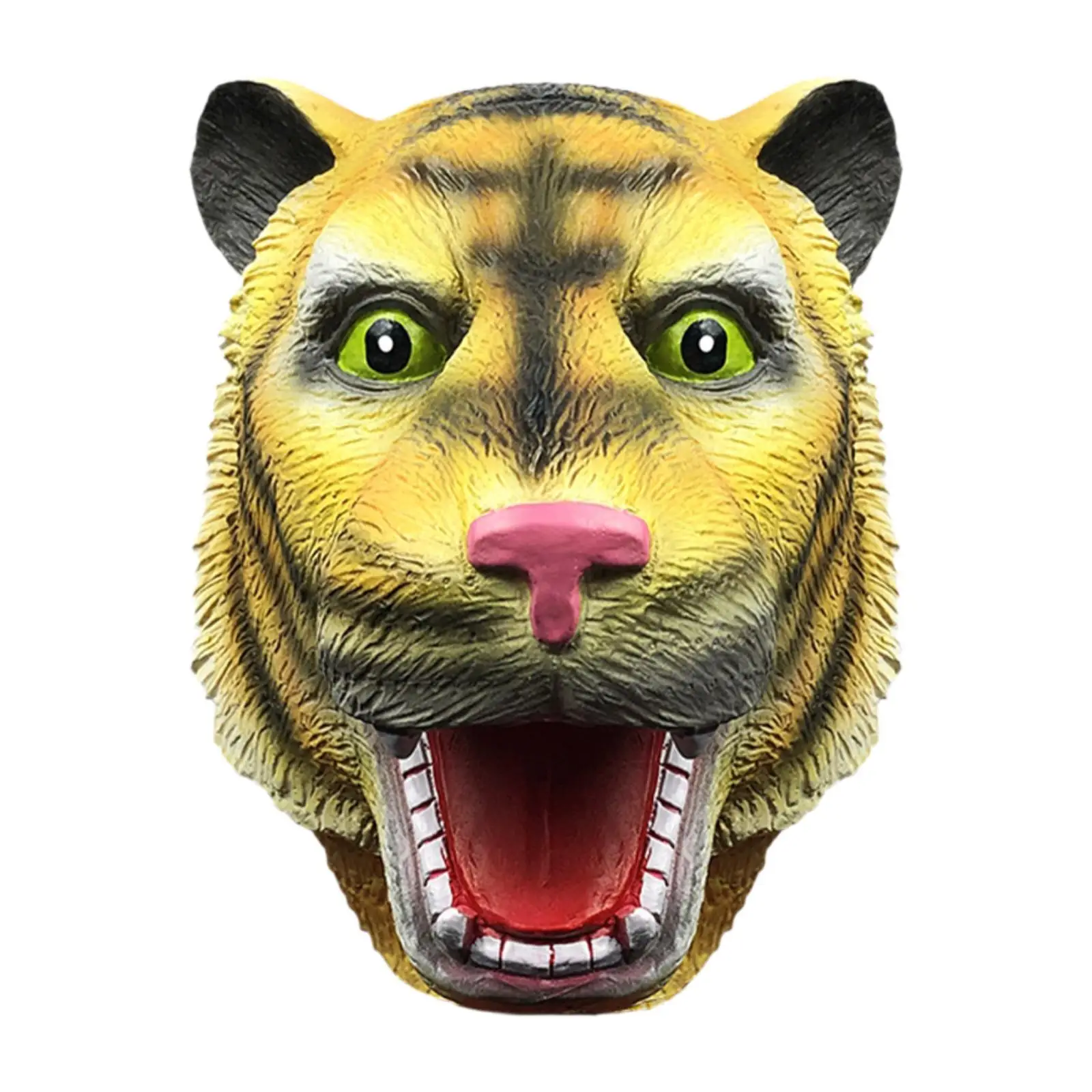 

Tiger Head Shaped Mask Prop Dressing up Carnivals Club Roles Play Latex Headgear