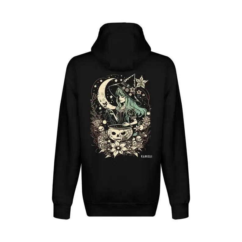 

Witch Zip Up Hoodie, UNISEX, Pastel Goth Clothing, Green Witch, Botanical Print, Dark Cottagecore Aesthetic