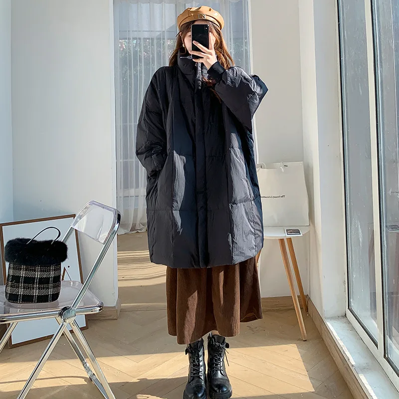 Women's Fall Winter Tops Coat Cotton Coat Mid-length Personalized Vintage Simple Comfortable Loose Casual Soft Niche Versatile