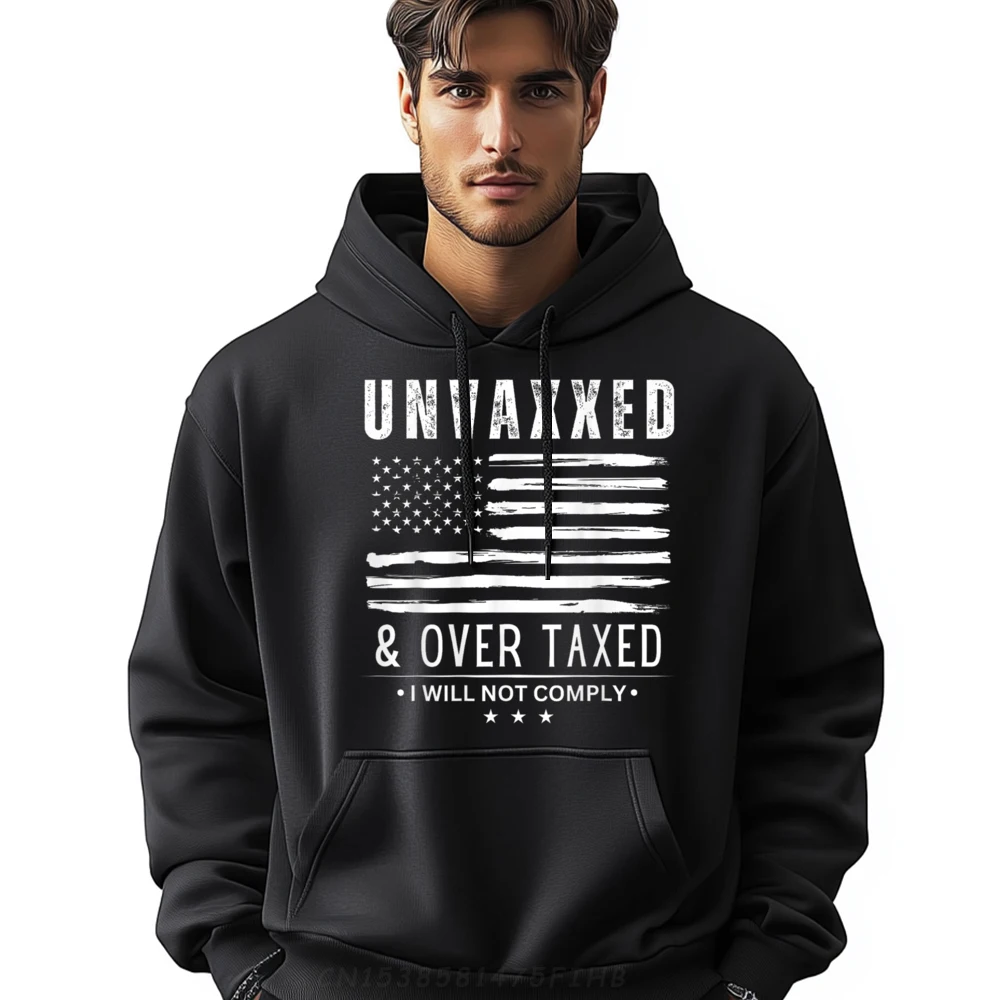 

Unvaxxed And Overtaxed I Will Not Comply On Back Red And Black Graphic Hoodie Hoodie Man Big And Tall