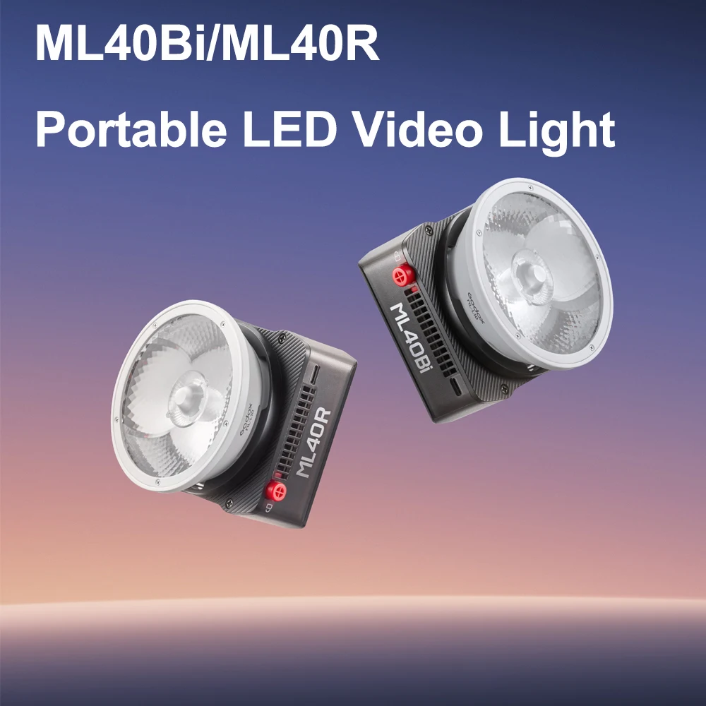 Godox ML40Bi / ML40R Bi-Color / RGB LED Video Light Pocket Lighting Portable Fill Light For Vlog/Outdoor/Street Photography/Film