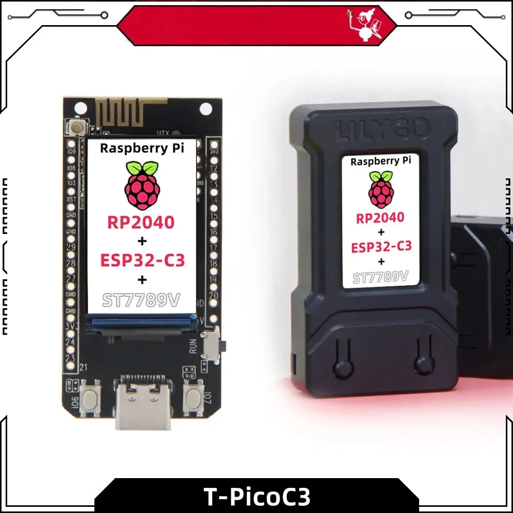 lilygo-®-t-picoc3-esp32-c3-rp2040-ワイヤレス-wifi-bluetooth-モジュール開発ボード-デュアル-mcu-114-インチ-st7789v-ディスプレイ-arduino-用