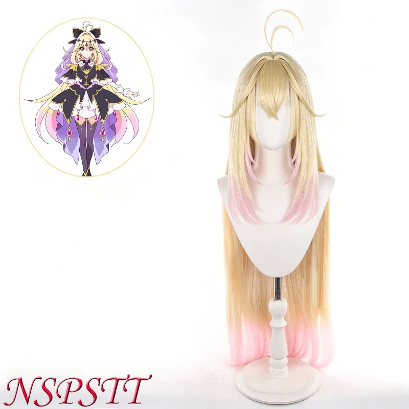 NSPSTT Star Detective Precure Moria Ruruka Cosplay Wig 100CM Long Straight Hair Heat Resistant Synthetic Wig for Halloween Party