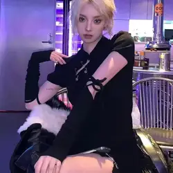 Uniforme Jk de estilo japonés coreano para mujer, Vestido de punto ajustado con lazo, conjunto Y2k JK