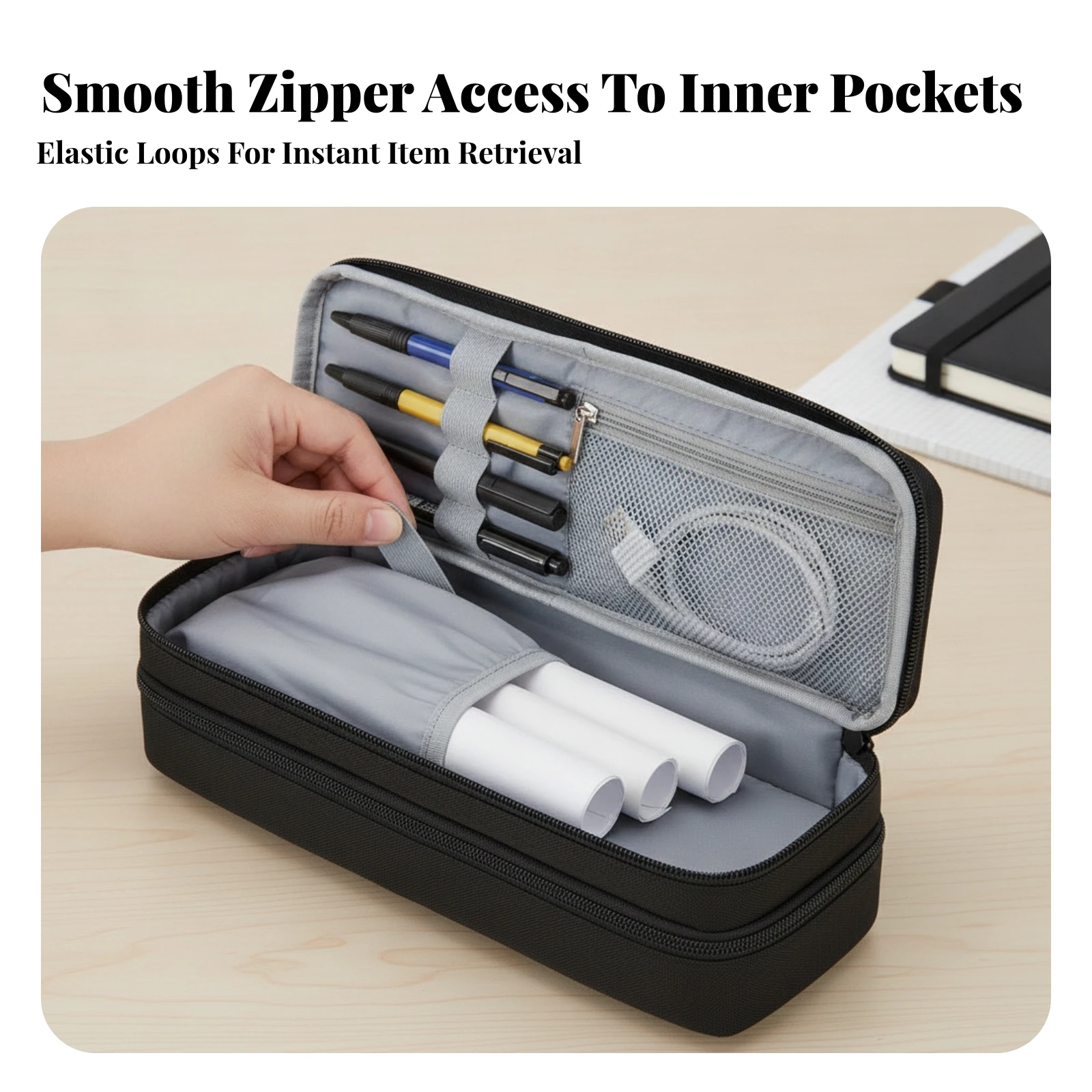 Thermal Printer Carrying Case Two-compartmentCompartment Portable Printer Case Padded Lightweight for Mobile Workers, Outdoor