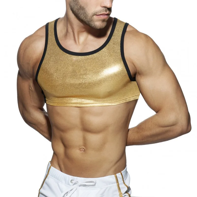 2 stück Outfits für Männer Ärmel Crop Top und Kurze Hosen Sets Homosexuell Clubwear Party Kango Shorts Slim Fit Weste tank T Hemd