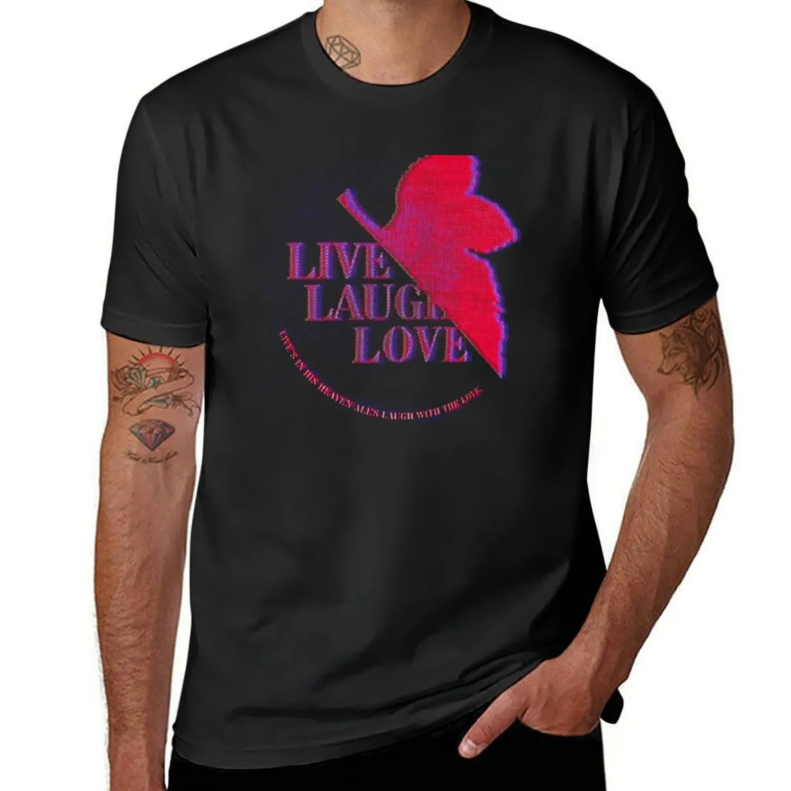 Live's in his Heaven, all is Laugh with the Love T-Shirt customs vintage sports fans oversized black t shirts for men