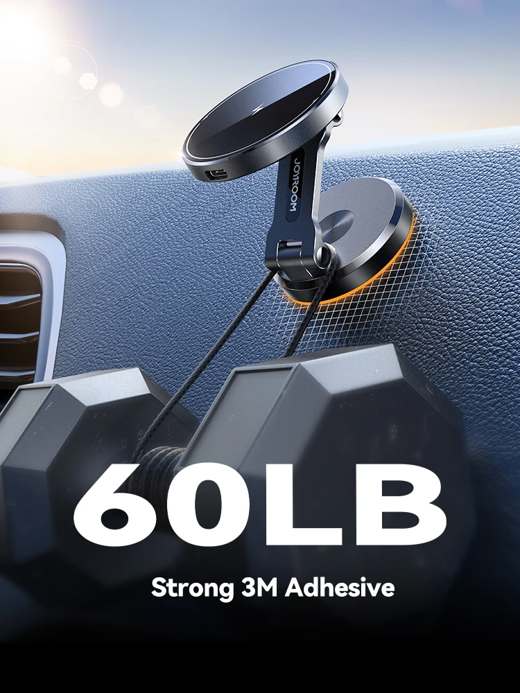 JOYROOM Magnetic Car Phone Mount Charger with Rotatable Charging Panel 15W Fast Wireless Charging Magnetic Phone Holder JR-ZS423