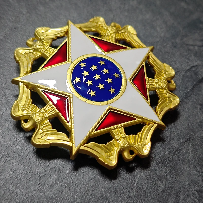 Rare US Presidential Medal of Freedom Breast Star Replica, Enamel Metal Badge, Civilian Award Medal for Display Collection