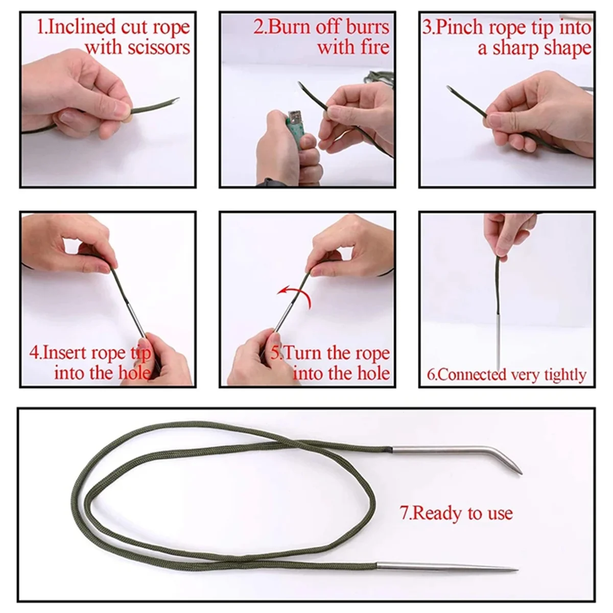 A06T-Umbrella Rope Weaving Tool Set DIY Weaving Tool for Umbrella Needle Bracelet Umbrella