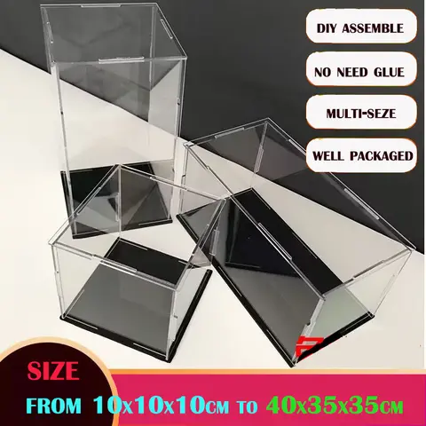 NEUE Acryl Display Boxen 40*35*35 cm max Abbildung Transparent Vitrine Plexiglas Staub-proof Modell lagerung Box Diy Montieren