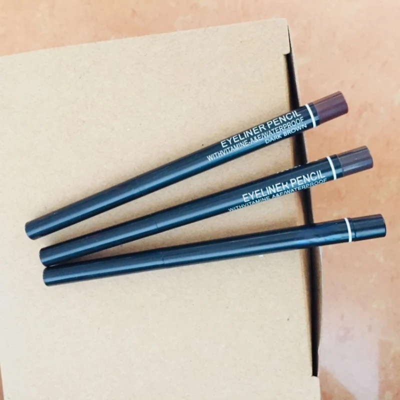 อายไลเนอร์สีดำ Waterproof Eye Liner Pencil Quick Drying แต่งหน้าเครื่องสำอางยาวนานสีน้ำตาลอายไลเนอร์ปากกาเครื่องมือ