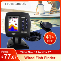 LUCKY FF918-C100DS Color Screen Wired Fish Finder Dual Frequency 328ft/100m Water Depth Boat Fish Finder Detector Echo Sounder