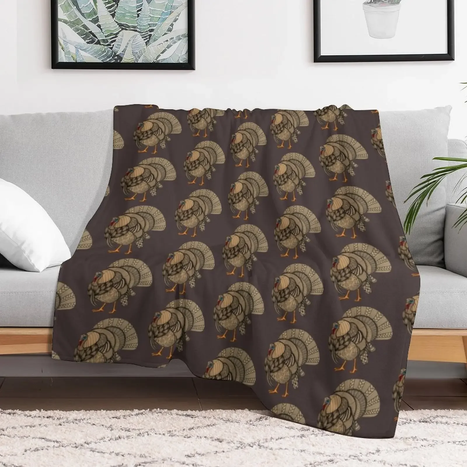 Turkey Throw Blanket Cozy Napping Blanket Gift for Mom Dad