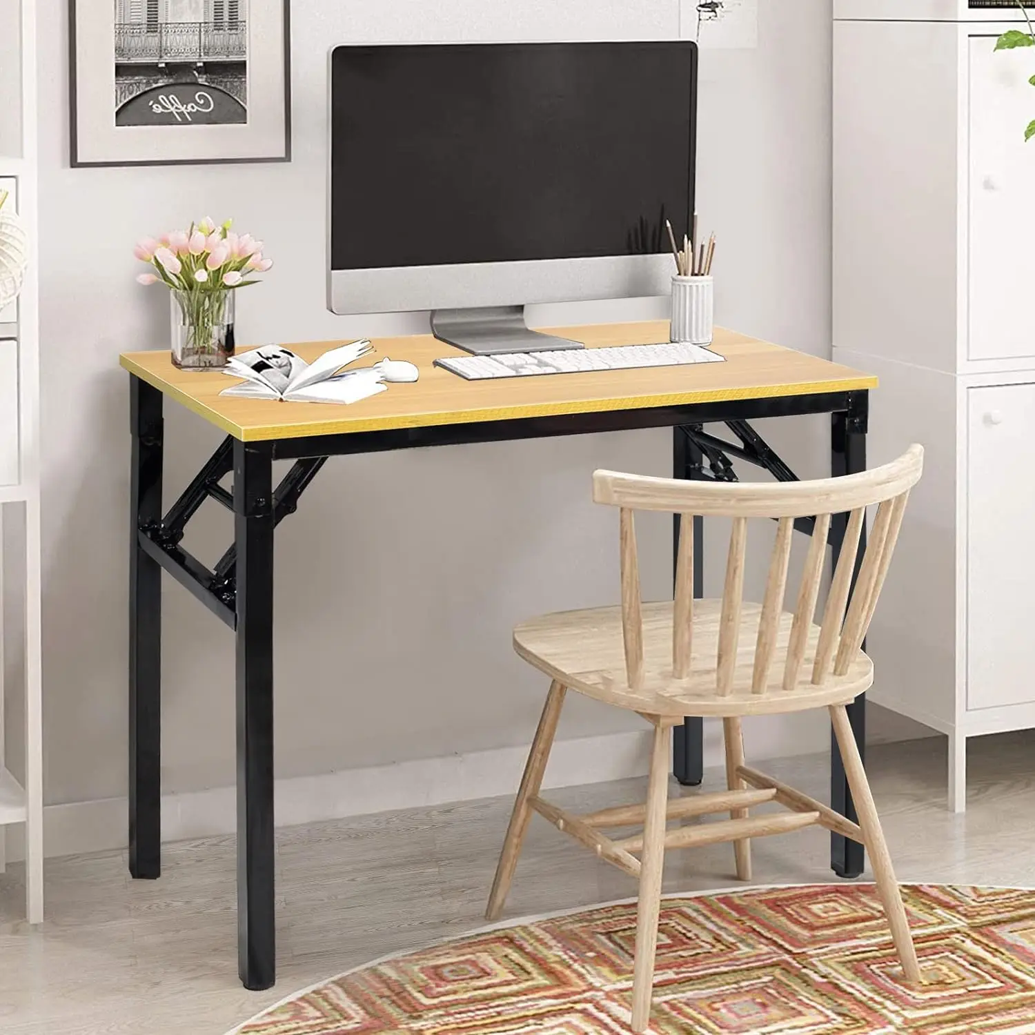 !@Combohome Custom Modern Iron Leg Office Furniture Computer Folding Table Executive Office and Home