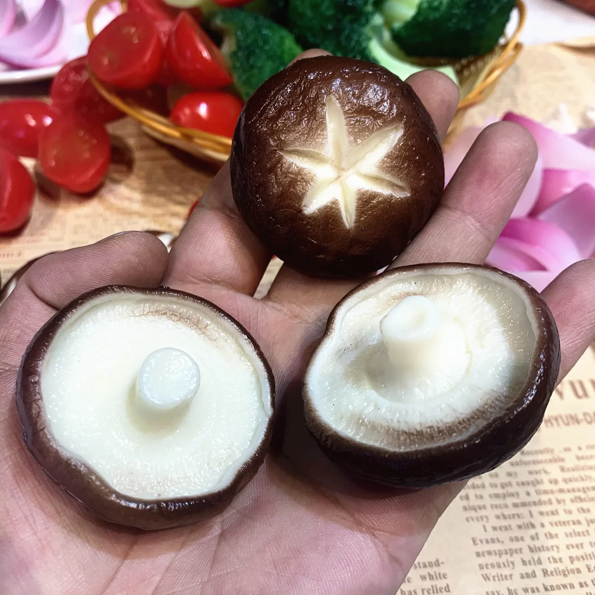 Künstliches Gemüse – realistische künstliche Brokkoli, Tomaten, Zwiebelscheiben, Pilz für Zuhause, Küche, Dekor, gefälschte Lebensmittel-Requisiten, DIY-Handwerk – Detail 7