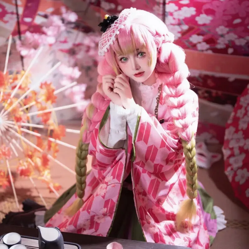 Канродзи Мицури Косплей Костюм Парик Аниме 5-летие Демон Кимоно Полный комплект наряд Хэллоуин Карнавал Женская одежда вбивцы