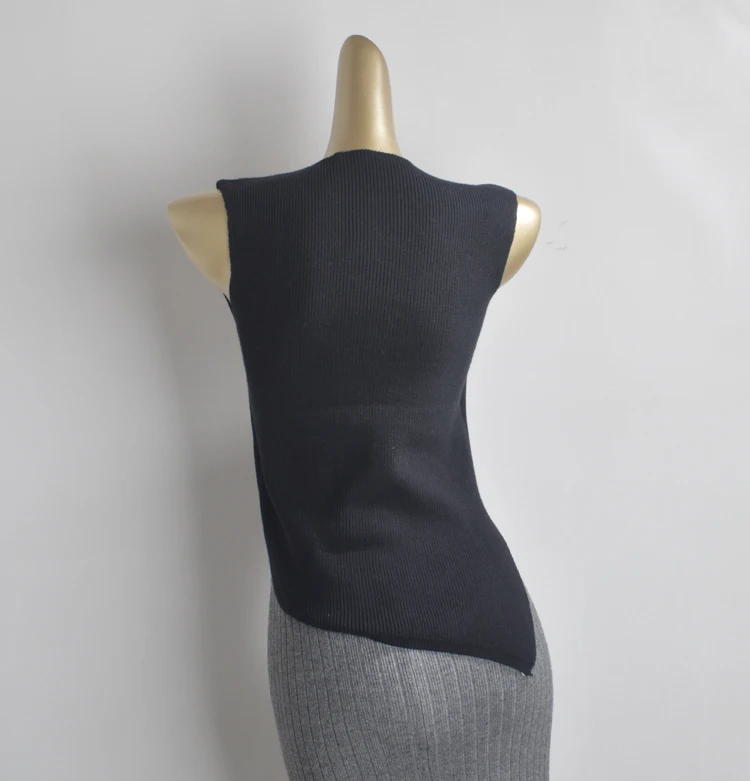 패셔너블한 한국 스타일 슬림핏 크로스 니트웨어 여성용 순색 브이넥 레귤러 슬리브