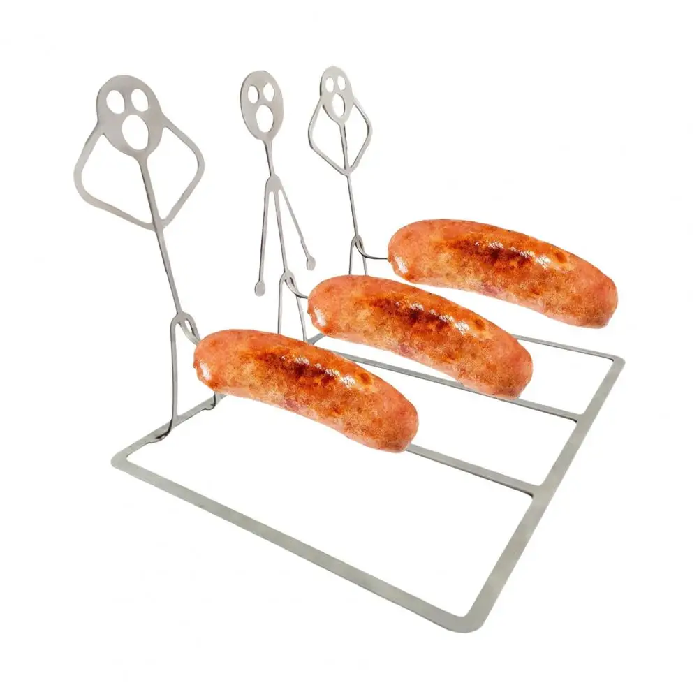 Sausage Rack for Grilling Portable Stainless Steel Sausage Rack for Bbq Hot Dog Roaster Holder Outdoor Cooking Grill for Camping