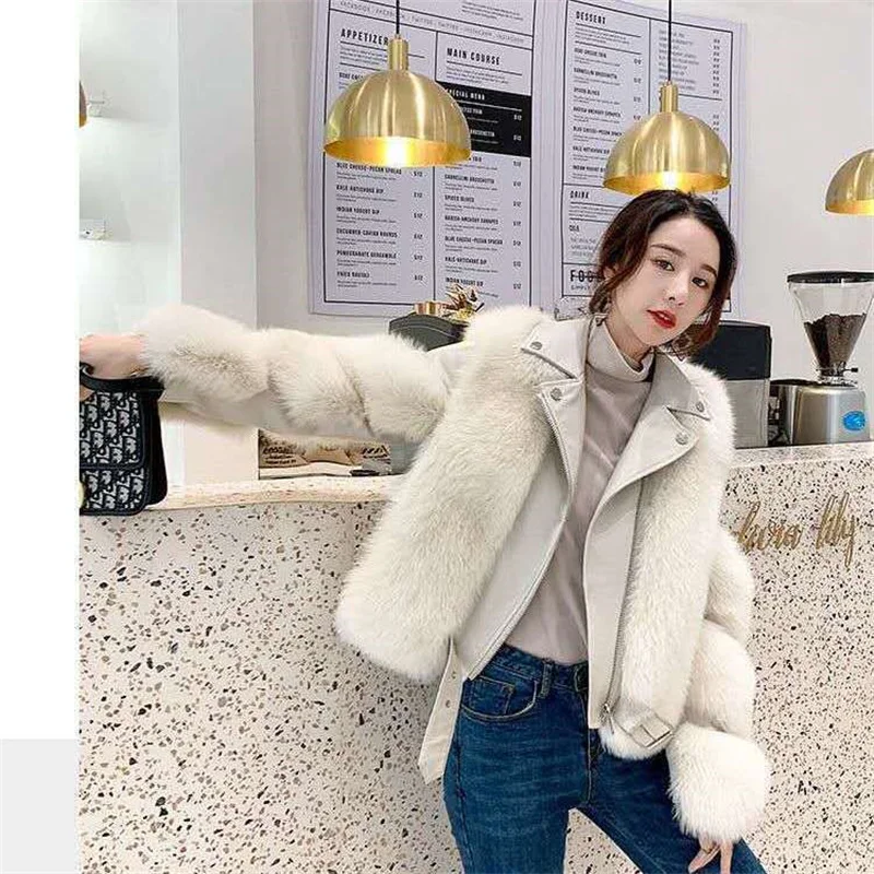 2023 Winter Temperament Women New Full-Skin Fur Coat With High Imitation Fox Fur For Female Slim Fur jacket In Online Celebrity