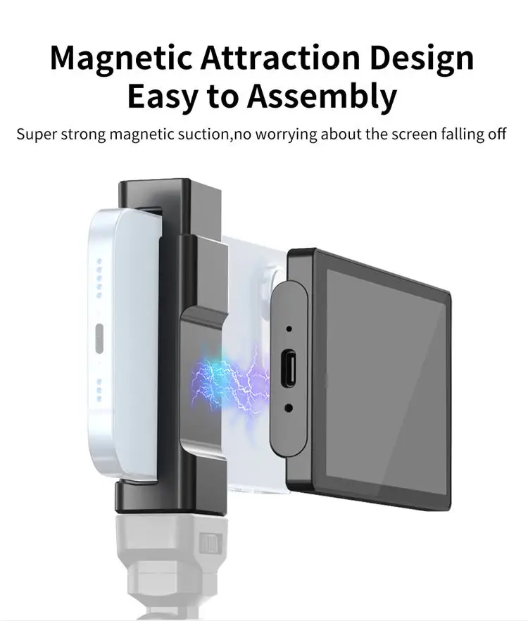 KingMa VL-PH01 Wireless Magnetic Selfie Vlogging Monitor Screen and Mount Vlogging Kit for Mobile Phone