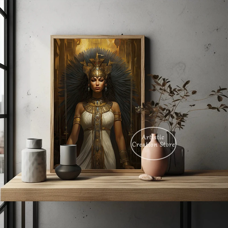 Cleopatra Canvas Painting African American Fertility and Magic Poster Wall Art Picture for Living Room Modern Home Decor Gifts