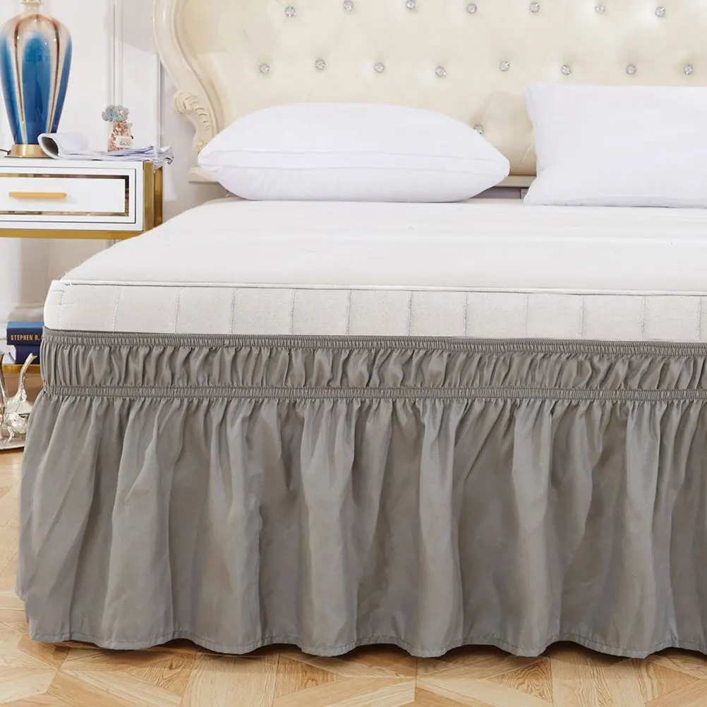 

Solid Color Ruffled Design Full Coverage Elastic Band Bedding Bouffancy Pleated Sheet Decor