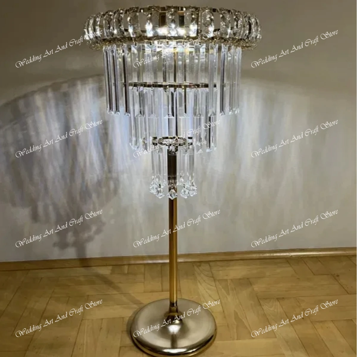 Wedding Supplies Round Tube Metal Gold Walkway Light Candelabra Table Centerpieces For Wedding Decoration 588