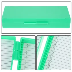 Green Glass Microscope Storage ganizer Case Plastic Slide Holder Container Educational Equipment ABS Material