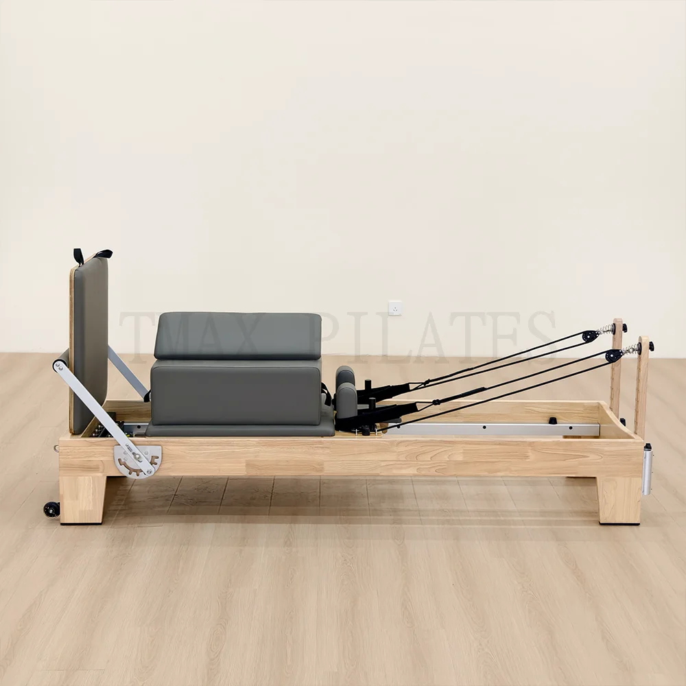 

Tmax Hot Selling Warehouse Pilates Machine Easy Installation Reformer Oak Wood Pilates Reformer For Home Studio